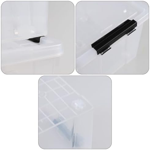 35 Quart Plastic Clear Latching Storage Box with Wheels, 4-Pack - Image 3