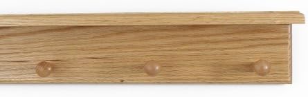 Oak Shaker Peg Rack with Shelf (Natural, 18" with 3 pegs) by PEG+AND+RAIL