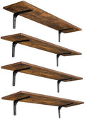 DINZI LVJ Long Wall Shelves, 31.5Inch Wooden Wall Mounted Shelves, Set of 4 by DINZILVJ
