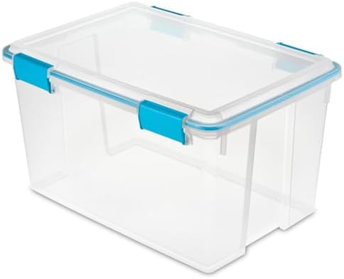 Sterilite 16-Pack Gasket Box, Weather-Resistant Storage Bins with Latching Lids, 54 Quart - Heavy-Duty Organizing Containers for Closet, Bathroom, and Office - Image 2