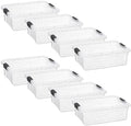 Superio 7.4 Quart Clear Plastic Storage Bin with Lid, Stackable Organizer Box, BPA-Free Storage Container for Home, Garage, School & Office, 8 Pack by Superio
