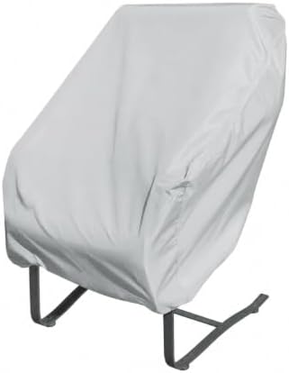 Treasure Garden Large Lounge Chair Cover, 300D Polyester Outdoor Deep Seating Cover, Water Resistant, UPF50+ UV Protection, Elastic Hem, Spring Cinch Lock, Built-in Pouch & Storage Bag, Gray by TreasureGarden