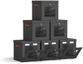 Homsorout Cube Storage Bins with Lids - Front Opening, Clear Window, 6 Pack by Homsorout