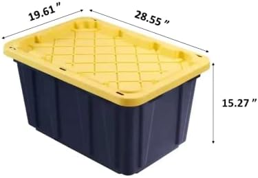HDX Tough Polypropylene Plastic 27 Gal. Storage Tote in Black (5-Pack) - Image 2