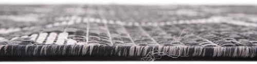 Unique Loom Outdoor Trellis Collection Area Rug (7' 1" x 10' Rectangle, Black/ Ivory) - Image 6