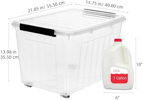 Citylife 82 Quart Large Clear Plastic Storage Bins with Lids 2-Pack - Image 3