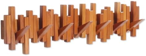 Coat Rack Wall Mount Piano Flip Down Wall Hook Rack 7 Hooks Cherry by Acsigesn