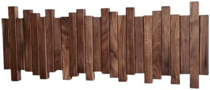Natural Wood Wall Mounted Piano Coat Rack| Coat Rack Wall Mount| Flip Down Wall Hook Rack 5 Hooks| Entryway wall Art Hook,Made of Black Walnut - Image 4