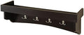 Shaker Cottage Coat Hooks with Tray Shelf, Chocolate - Wall Mounted Storage Rack, 8 Hooks, French Cleat Easy Installation, Ideal for Entryway, Mudroom, Laundry Room, Painted Wood Finish by AlaterreFurniture