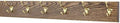 PegandRail Oak Wall Mounted Coat Rack with Solid Brass Hooks 4.5" Ultra Wide (Walnut, 30.5 x 4.5 with 6 Hooks) by PEG+AND+RAIL