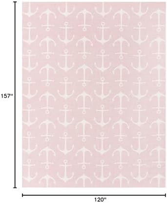 Unique Loom Outdoor Coastal Collection Area Rug - Ahoy (10' x 13' 1" Rectangle, Pink/ Ivory) - Image 2