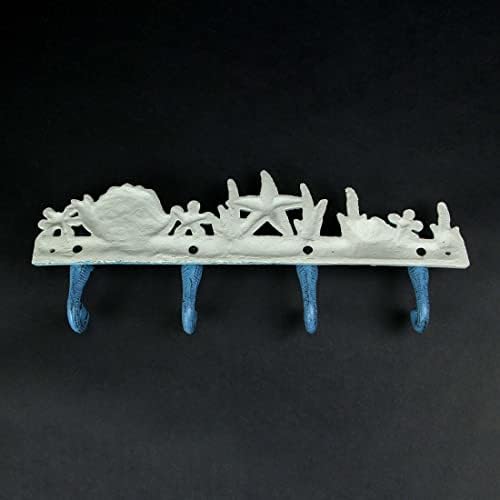 Zeckos Decorative Wall Hooks, 15.5 Inch Cast Iron Seahorse Rack - Image 6