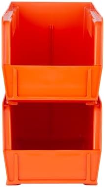 HE HUDSON EXCHANGE 11" x 5.5" x 5" (12 Pack) Plastic Stackable Storage Bin, Orange - Image 3