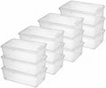 novelinks 12 Pack 6 Quart Stackable Shoe Storage Bins with Lids (Clear) by novelinks