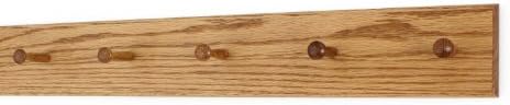 Solid Oak Xtra-Wide Shaker Peg Rack -Made in The USA - Golden Oak Stain 29 x 4.5 Inches with 5 Pegs - Image 2