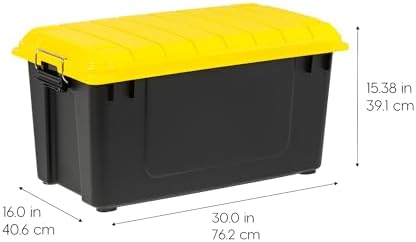 IRIS USA 4-Pack 21 Gal Heavy Duty Lockable Storage Totes, Black/Yellow - Image 2