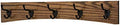 Oak Curved Back Wall Mounted Coat Rack - Bronze Hooks - Made in The USA (Walnut, 25.5" x 4.5" - 5 Hooks) by PEG+AND+RAIL