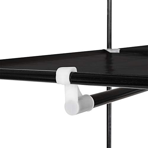 Knocbel Portable Closets Freestanding Closet Organzier Clothes Garment Rack with Storage Shelves & 2 Hanging Rods 59" W x 17" D x 68.9" H Black - Image 5