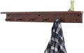 Cherry Peg Rack with Shelf -Handcrafted in the USA (Mahogany, 58" with 10 pegs) by PEG+AND+RAIL