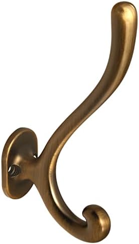 Goo-Ki Brushed Brass Zinc Alloy Coat Hooks - Affordable Luxury Coat Hoooks Hardware for Bedroom, Kitchen, 6 Pack by Home
