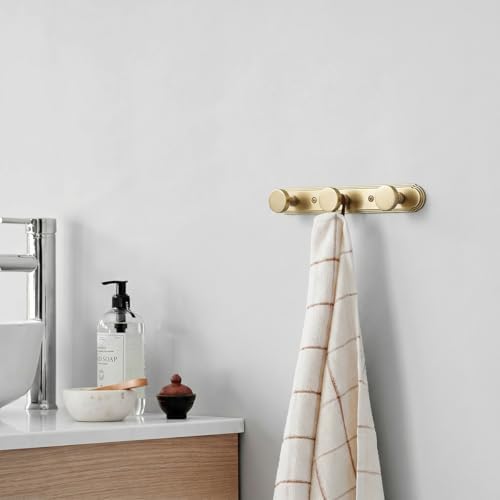 Goo-Ki 1 Pack Champagne Bronze Coat Rack Wall Mount Heavy Duty, Towel Rack Zinc Alloy Coat Hooks Wall Mounted for Hanging Bag Hat Clothes - Image 5