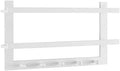 Danya B 2-Tier Ledge Wall Shelf Organizer with Five Hanging Coat or Towel Hooks - Perfect for Entryway or Bathroom (White) by DANYAB