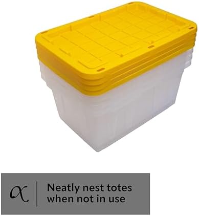 CX 27-Gallon Heavy Duty Clear Stackable Storage Bins with Lids, 4 Pack - Image 3