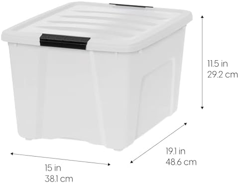 IRIS USA 6-Pack 40 Quart Storage Bins with Lids, Pearl - Image 3