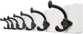WEBI Rustic Coat Rack Wall Mount,30" Long 7 Cast Iron Coat Hooks Wall Mounted,Heavy Duty Farmhouse Wood Coat Hanger Wall Antique Vintage Hooks for Hanging Jacket,Clothes,Backpack,Black on White by WEBI