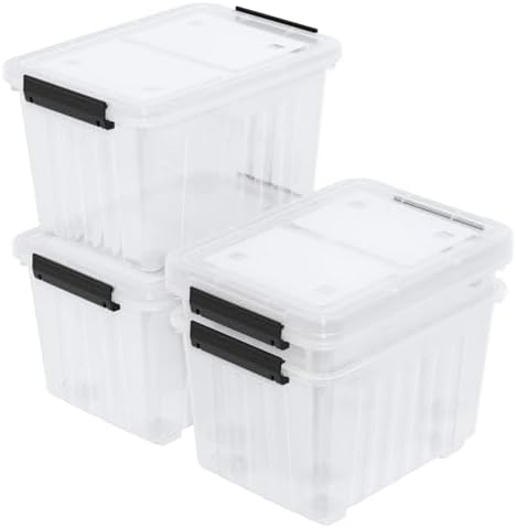 Zopnny 50 Qt Stackable Plastic Storage Bins with Lids, 4 Pack - Image 7
