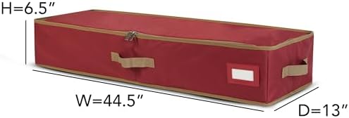 Covermates Gift Wrap Storage Organizer, 44.5" W x 13" D x 6.5" H, Red - Image 3