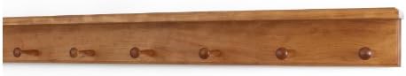 Cherry Peg Rack with Shelf -Handcrafted in The USA (Cherry, 35" with 6 pegs) by PEG+AND+RAIL