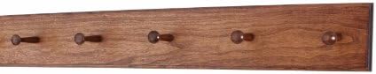 Cherry Shaker Peg Rack 4.5" Extra Wide (Mahogany, 29" x 4.5" with 5 pegs) by PEG+AND+RAIL