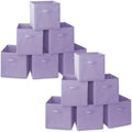 Casafield Set of 12 Collapsible Fabric Cube Storage Bins, Lavender - 13" Foldable Cloth Baskets for Shelves, Cubby Organizers & More by Casafield