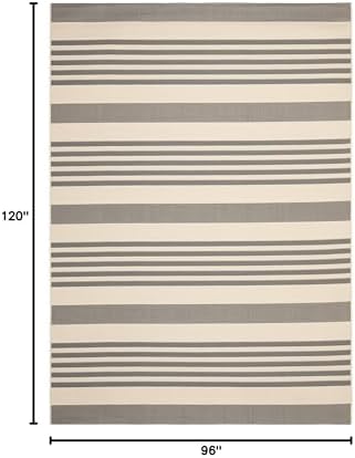 SAFAVIEH Courtyard Outdoor Area Rug 8x10, Large Grey & Bone CY6062-236 - Image 2