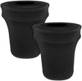 BSTKEY 55 Gallon Stretch Spandex Trash Can Cover, 2 Pack Outdoor Fitted Waste Container Cover Round Garbage Can Covers for Wedding Party Commercial Fundraiser Decor, Without Trash Can (Black) by BSTKEY