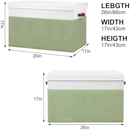 Large Toy Storage Box with Lid, Toy Chest Bin Boxes Basket with Dividers - Image 4