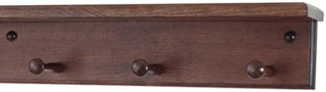 Cherry Peg Rack with Shelf -Handcrafted in The USA (Mahogany, 18" with 3 pegs) by PEG+AND+RAIL