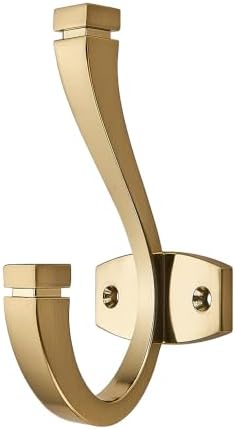 CHIVS (5 Pack Coat and Hat Wall Hooks Double Hooks for Hanging ，Champagne Bronze Towel Hooks，Wall Mount ，Hanger Backpack, Purse, Bag, Towel Organization Decorative Wall Hooks by CHIVS