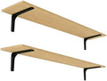 DINZI LVJ Long Wall Shelves, 55.1Inch Wooden Wall Mounted Shelves, Set of 2 by DINZILVJ