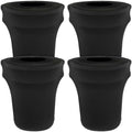 BSTKEY 55 Gallon Stretch Spandex Trash Can Cover, 4 Pack Outdoor Fitted Waste Container Cover Round Garbage Can Covers for Wedding Party Commercial Fundraiser Decor, Without Trash Can (Black) by BSTKEY
