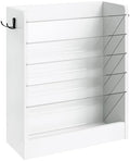 CHOEZON Wall File Holder, 6-Tier File Organizer, Office Supplies Storage Rack, Versatile Desktop Organizer, with Detachable Shelves, with Side Hooks, for Living Room, Study, Home Office, White MWJ02WB by Choezon
