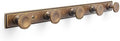 Coat Hook Wall Mounted, Antique Brass Zinc Alloy with 5 Hooks by Deuschwer