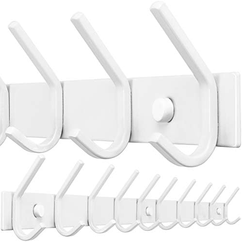 WEBI Coat Rack Wall Mounted,10 Hooks,30" Long Coat Hooks Wall Mount White,Coat Hanger Wall,Hook Rack,Jacket Hooks for Coats,Clothes,Hats by WEBI