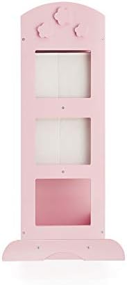 Guidecraft See and Store Dress-up Center – Pink: Pretend Play Costume Storage Wardrobe for Kids with Mirror & Shelves, Armoire with Bottom Tray, Toddlers Room Furniture - Image 6