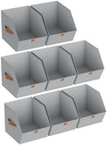 Homsorout Fabric Closet Storage Cubes - 8 Pack Square Storage Bins with Dual Handles for Clothes, Towels, Toys, Cube Storage Organizers for Bedroom, Nursery, Shelves, Closet, Small Spaces, Grey by Homsorout
