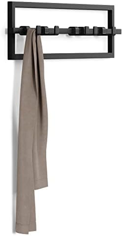 Umbra Cubiko Wall Hooks, Adjustable Steel Coat Rack, 5 Hook, Black - Image 6