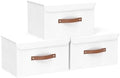 Yawinhe Storage Boxes, Set of 3 Fabric Crates, 13 x 23 x 20 cm, White by Yawinhe