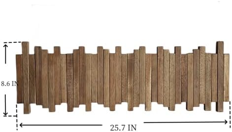 Natural Wood Wall Mounted Piano Coat Rack| Coat Rack Wall Mount| Flip Down Wall Hook Rack 7 Hooks| Entryway Wall Art Hook,Made of Acacia Wood (Wood Wax Oil staining Light Brown). - Image 4