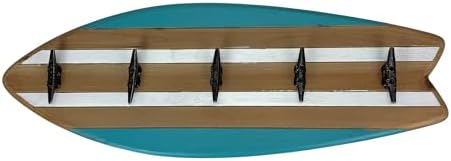 Things2Die4 Surfboard Wall Hook Rack, 28 Inch Wood and Metal, 5 Cleat Hooks by Things2Die4